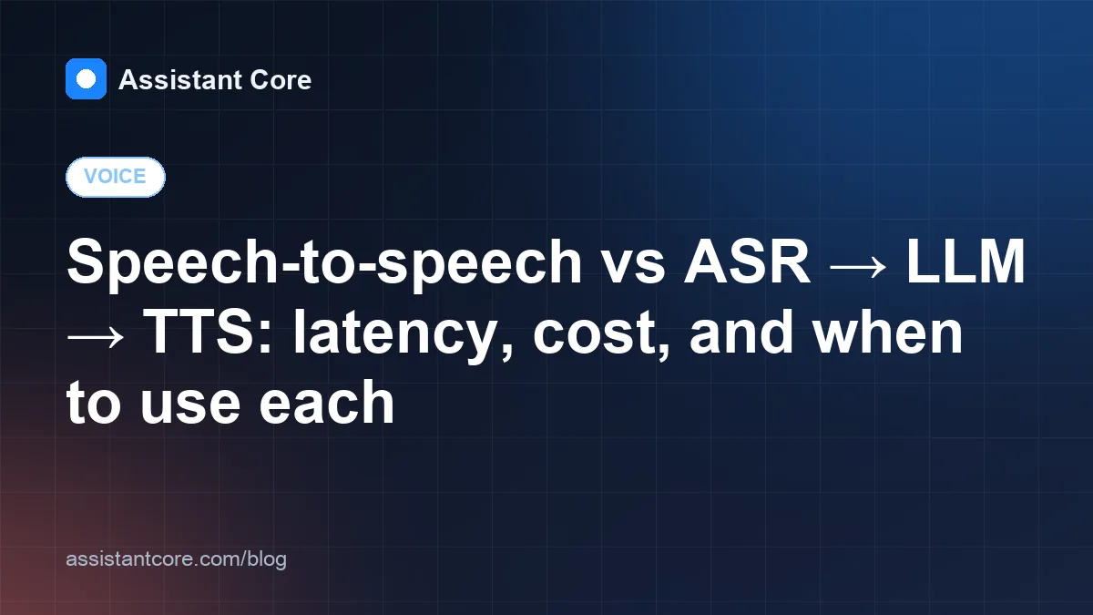 Speech-to-speech vs ASR → LLM → TTS